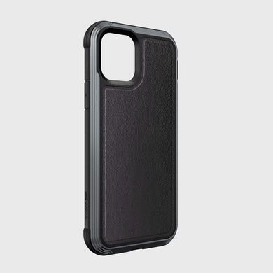 Противоударный чехол X-Doria Defense Lux Series (Metal+Leather+TPU) iPhone 11 Pro Max (black), цена | Фото