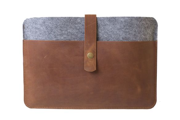 Кожаный чехол ручной работы для MacBook - Коньяк (03024), цена | Фото