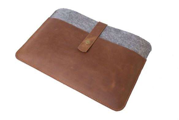 Кожаный чехол ручной работы для MacBook - Коньяк (03024), цена | Фото