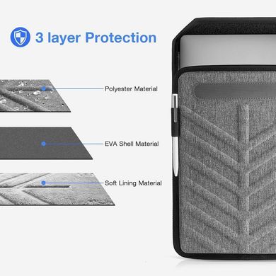 Чехол tomtoc EVA Hard Case for MacBook Pro 13 Touch Bar (2016-2020) - Gray (A24-C02G01), цена | Фото