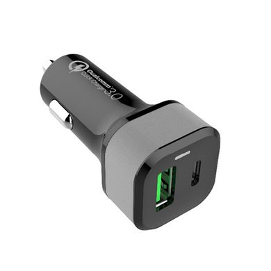 Автомобильное зарядное устройство JINYA Type-C PD/QC 3.0 Car Charger (USB-C/USB-A Quick Charge Ports) 42W Max - Black (JA5008), цена | Фото