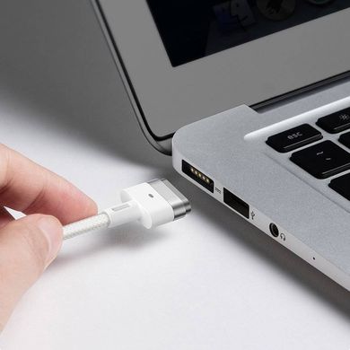 Кабель Baseus Magsafe Zinc Magnetic Type-C to T-shaped (аналог MacBook MagSafe 2) 60W (2m) - White (CATXC-V02), цена | Фото
