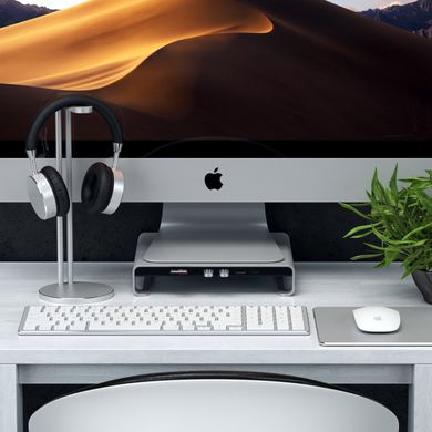 Адаптер Satechi Aluminum Monitor Stand Hub Silver for iMac (ST-AMSHS), ціна | Фото