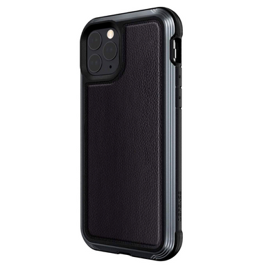 Протиударний чохол X-Doria Defense Lux Series (Metal+Leather+TPU) iPhone 11 Pro (black), ціна | Фото