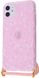 Чехол на шнурке MIC Confetti Jelly Case with Cord (TPU) iPhone 11 - Pink, цена | Фото 1