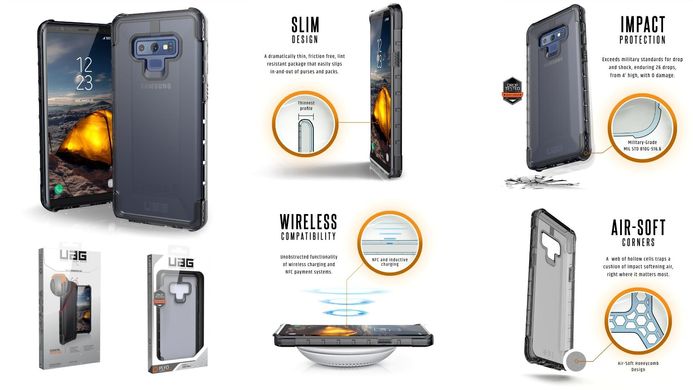 Чохол UAG для Samsung Galaxy Note 9 Folio Plyo, Ice, ціна | Фото