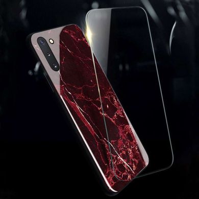 TPU+Glass чохол Luxury Marble для Samsung Galaxy Note 10 - Морська хвиля / Блакитний, ціна | Фото