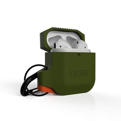 Чехол UAG для Airpods Silicone - Olive Drab/Orange (10185E117297), цена | Фото
