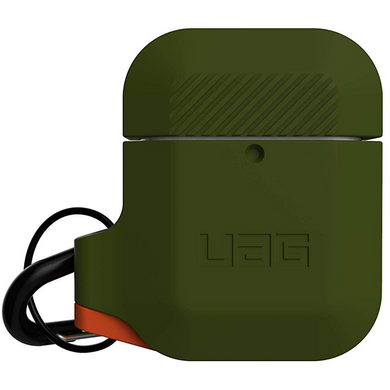 Чехол UAG для Airpods Silicone - Olive Drab/Orange (10185E117297), цена | Фото