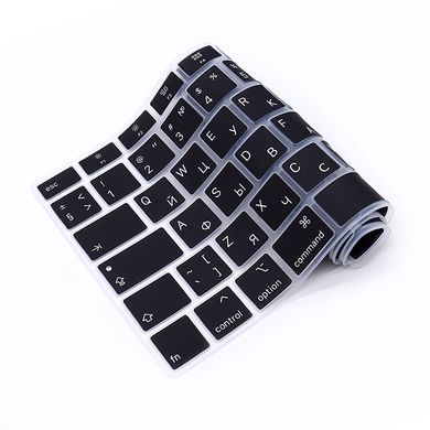Накладка на клавіатуру STR для MacBook Air 13 (2020) - Чорна EU (з російськими літерами), ціна | Фото