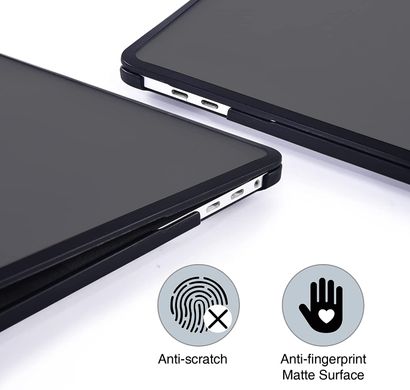 Пластикова накладка з силіконовим бампером STR Dual Color Hard Case for MacBook Pro 13 (2016-2022) - Black/Black, ціна | Фото