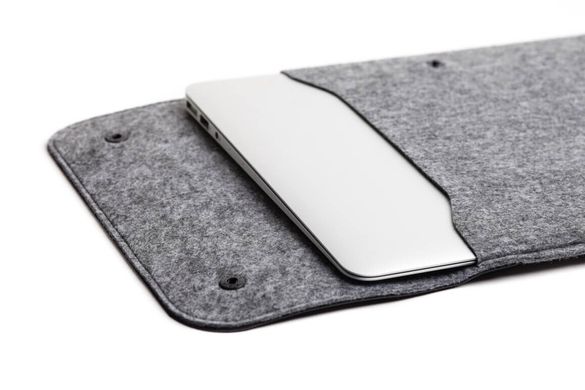 Вертикальный войлочный чехол Gmakin для MacBook Air 13 (2012-2017) / Pro Retina 13 (2012-2015) / Pro 14 (2021 | 2023) M1 | M2 | M3 синий с серым (GM65), цена | Фото