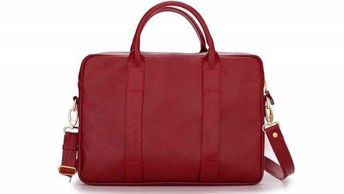 Кожаная женская сумка для ноутбука красная Dulce, цена | Фото