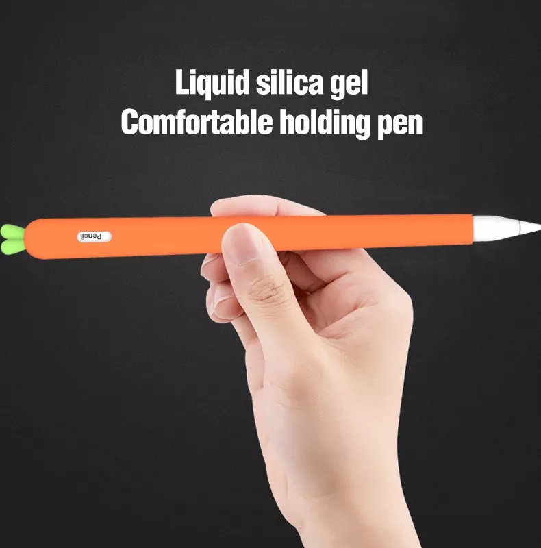 Силиконовый чехол со сменными наконечниками для Apple Pencil 2 STR Carrot Pencil Case - Orange
