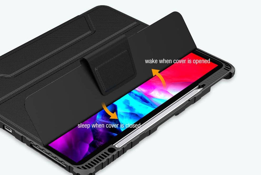 Противоударный чехол с защитой камеры Nillkin Bumper Leather Case Pro for iPad Pro 12.9 (2020 | 2021) - Black