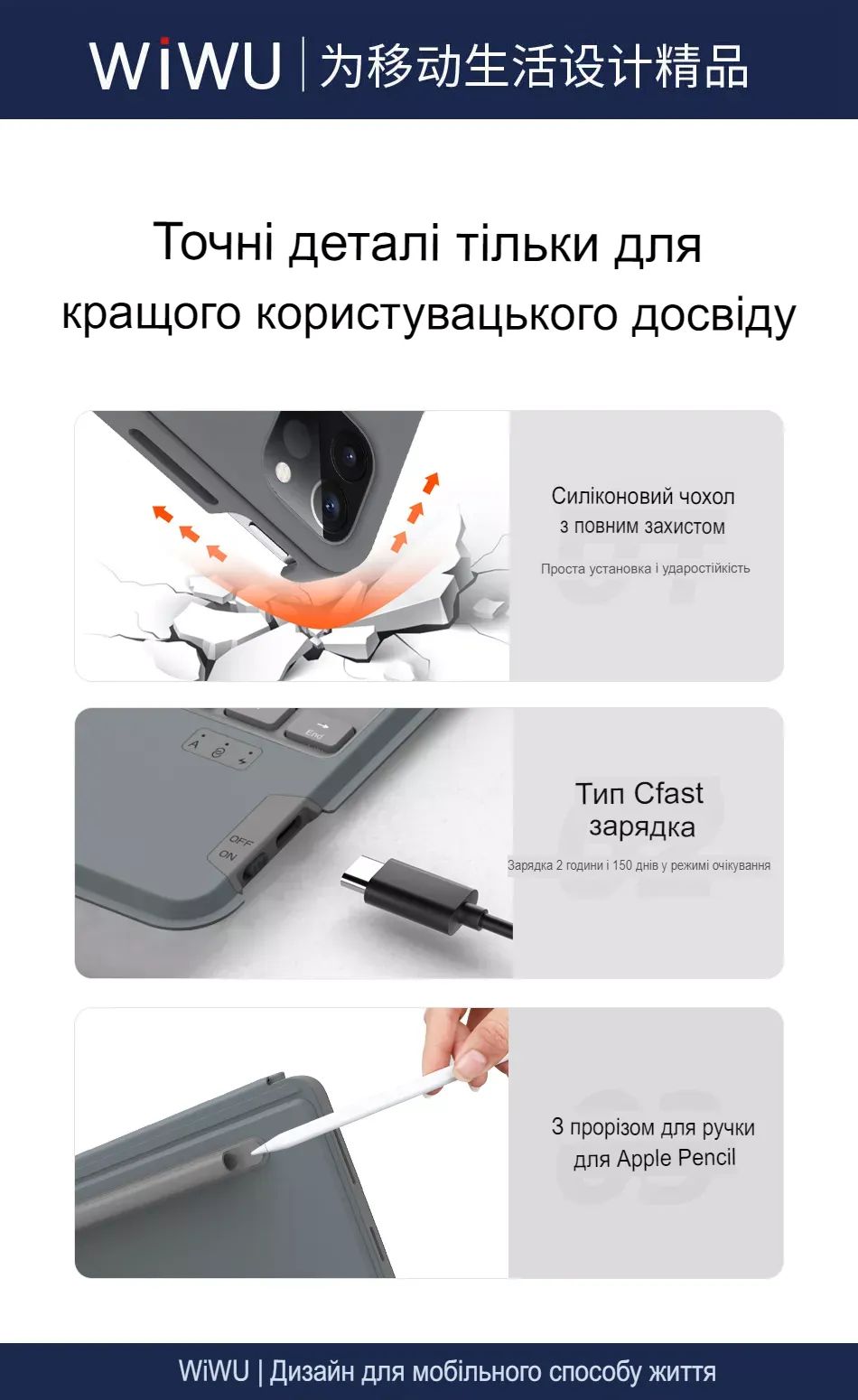 Чехол-клавиатура WIWU Combo Touch Keyboard Case for iPad Pro 11 (2018 | 2020 | 2021 | 2022) | Air 4 10.9 (2020) | Air 5 (2022) M1