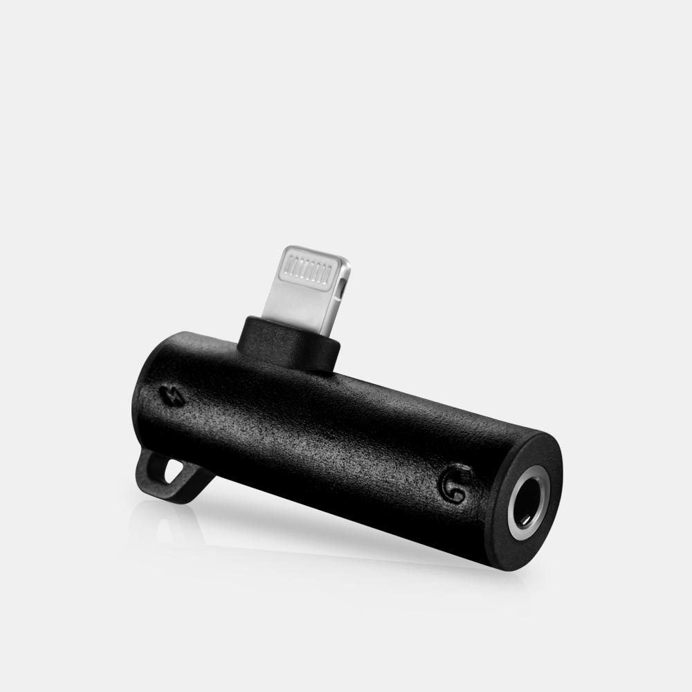 Адаптер iCarer Dual 2 in 1 Lightning Splitter Adapter for Headphone & Charging (3.5mm+Lightning) - Black