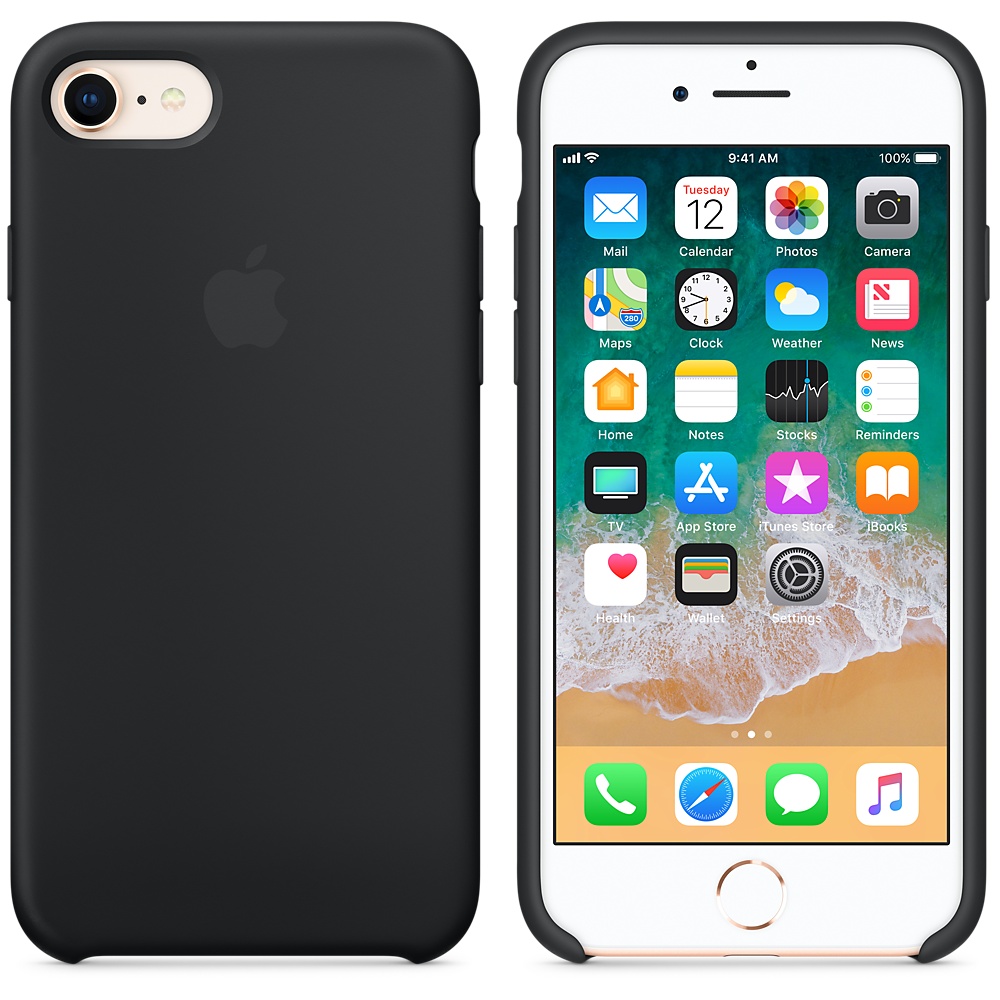 Чехол Apple Silicon Case for iPhone 8 - Black (MQGK2)