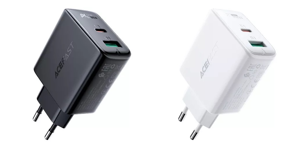Зарядное устройтво Acefast A5 PD 32W (Type-C + USB) - Black