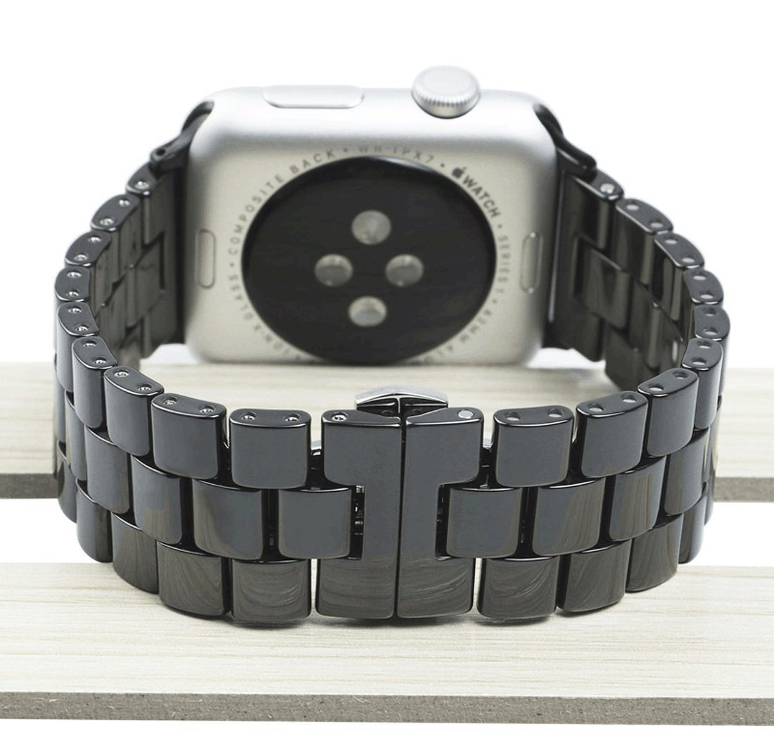 Керамический ремешок STR 3-Bead Ceramic Band for Apple Watch 42/44 mm - Black