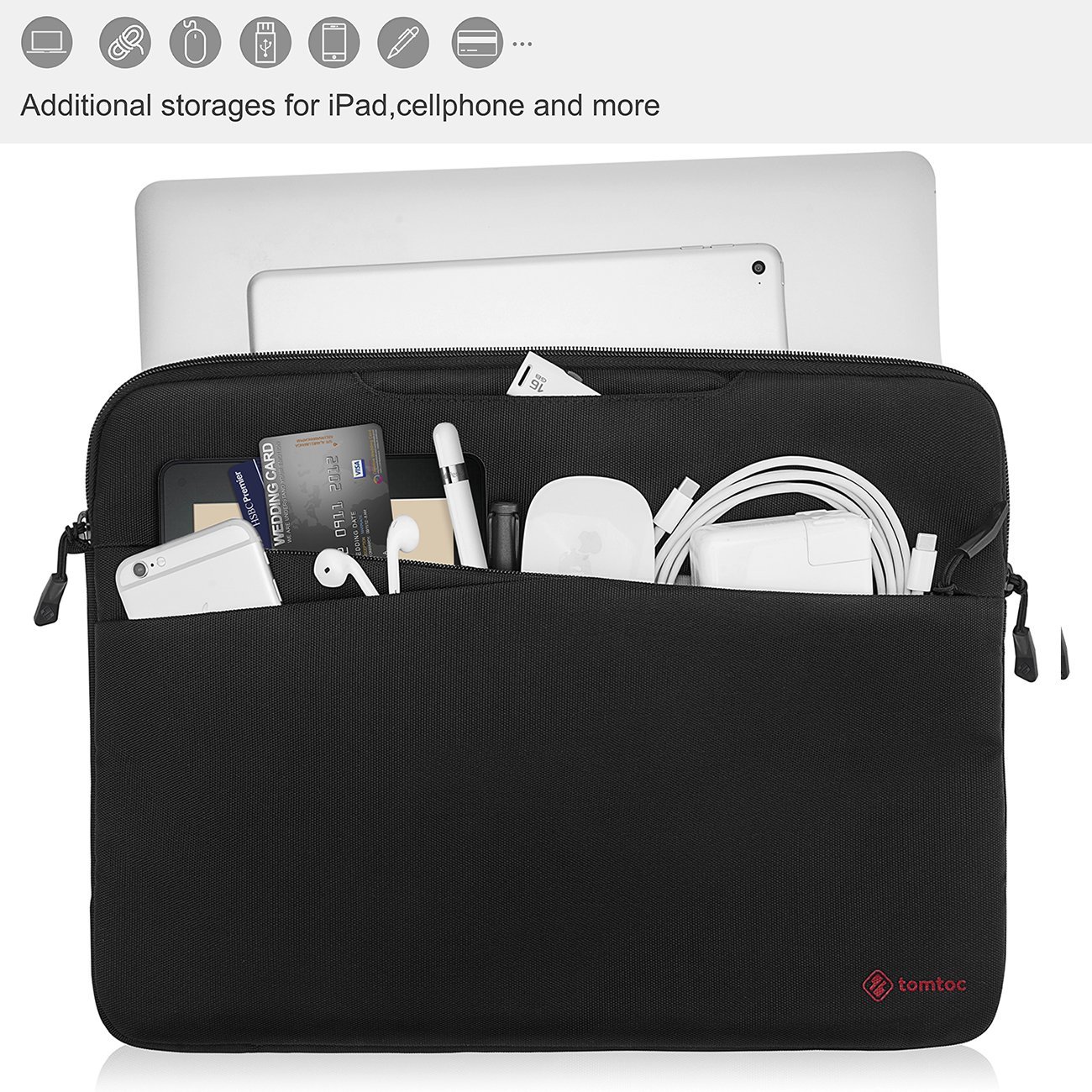 Сумка tomtoc 360 Slim Shoulder Bag for MacBook Air 13 / Pro 13/15 - Black