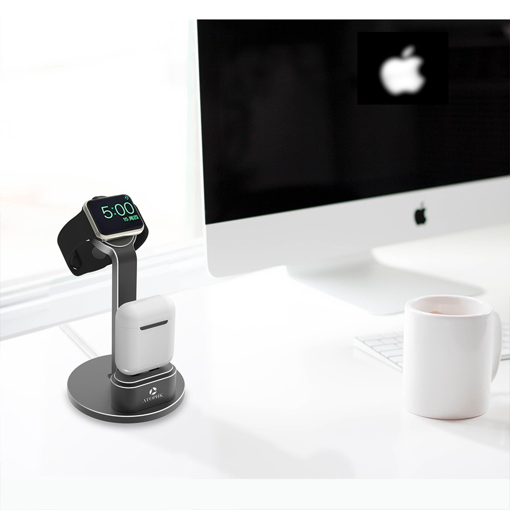 Док-станция STR 2 in 1 Multi-functional Stand for AirPods / Apple Watch - Black