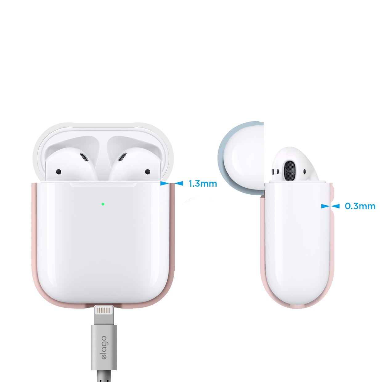 Чехол Elago A2 Duo Case Pink/White/Pastel Blue for Airpods with Wireless Charging Case (EAP2DO-PK-WHPBL)