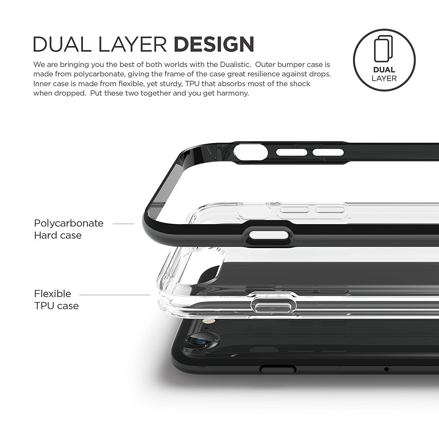 Elago Dualistic Case Black for iPhone 8/7 (ES7DL-BK-RT)