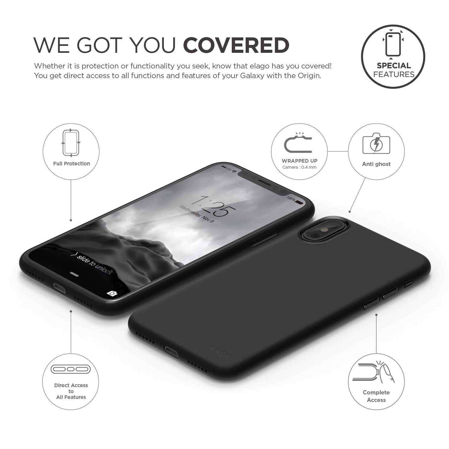 Elago Inner Core Case Black for iPhone X (ES8IC-BK)