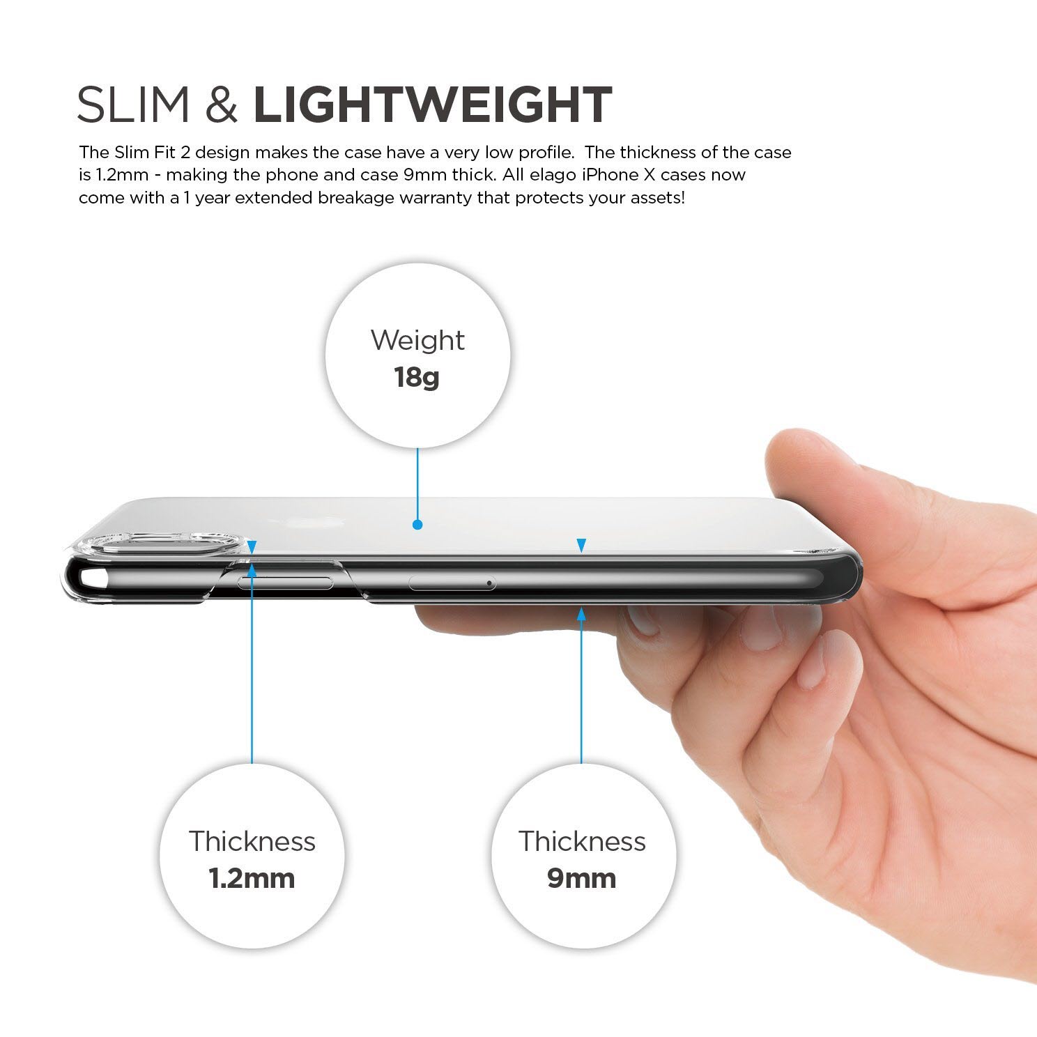 Elago Slim Fit 2 Case Crystal Clear for iPhone X (ES8SM2-CC)
