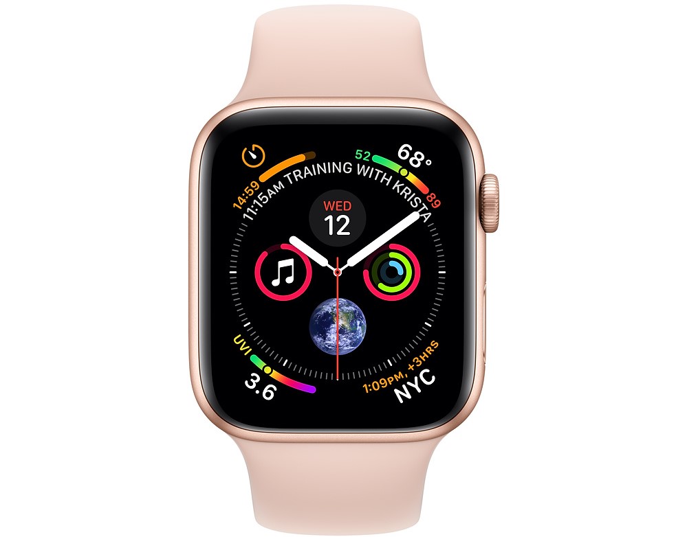 Apple Watch Series 4 (GPS) 44mm Gold Aluminum w. Pink Sand Sport Band (MU6F2)