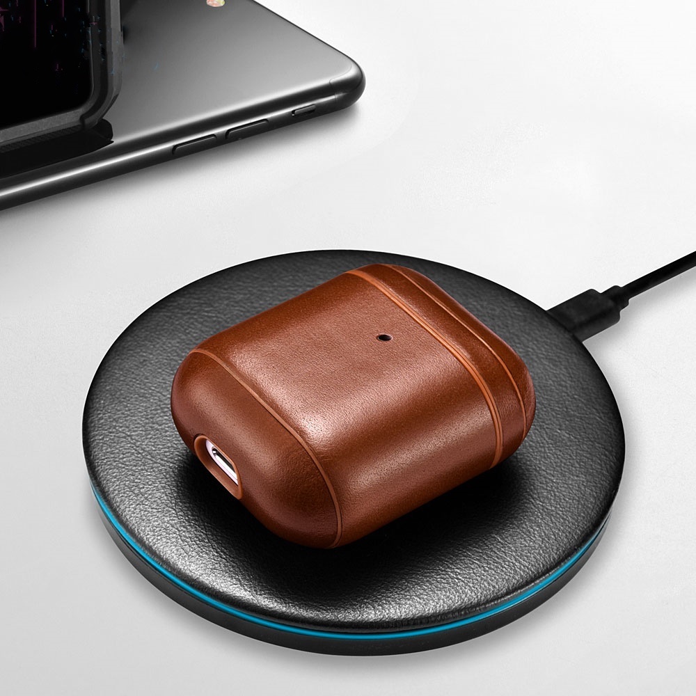 Чехол iCarer Vintage Leather Airpods Protective Case with LED Indicator Hole
