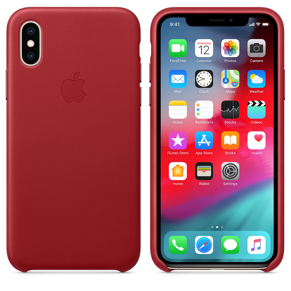 Чехол Apple Leather Case for iPhone Xs Max - (PRODUCT)RED (MRWQ2)