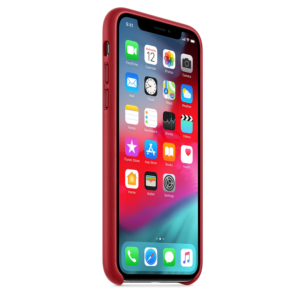 Чехол Apple Leather Case for iPhone Xs Max - (PRODUCT)RED (MRWQ2)