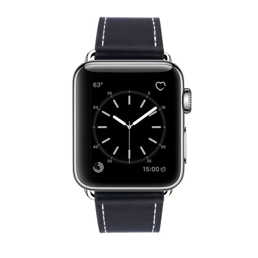 Кожаный ремешок для Apple Watch 38/42 mm Marge Plus Genuine Leather - Black