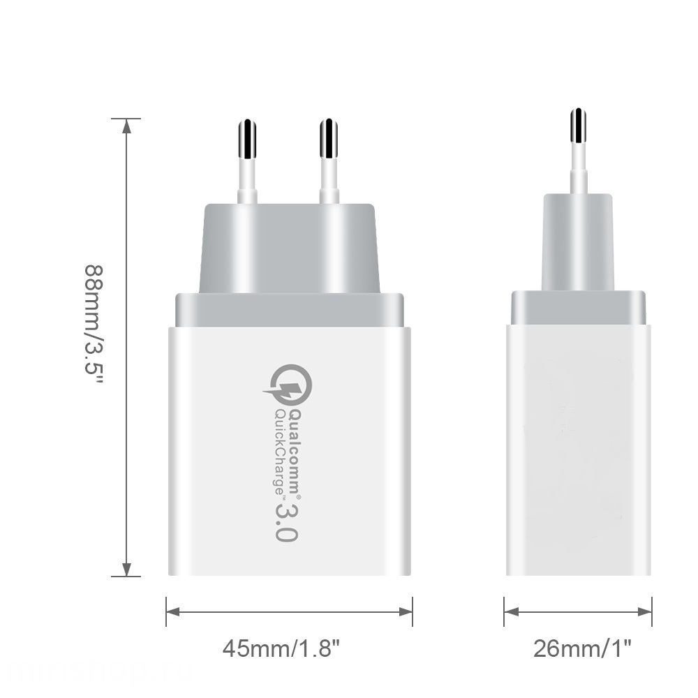 Зарядное устройство STR Power Adapter 3 USB Port Quick Charge 3.0 - White