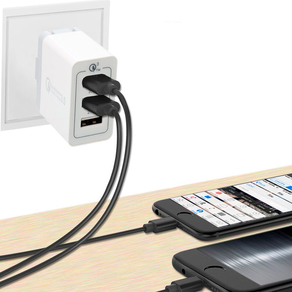 Зарядное устройство STR Power Adapter 3 USB Port Quick Charge 3.0 - White