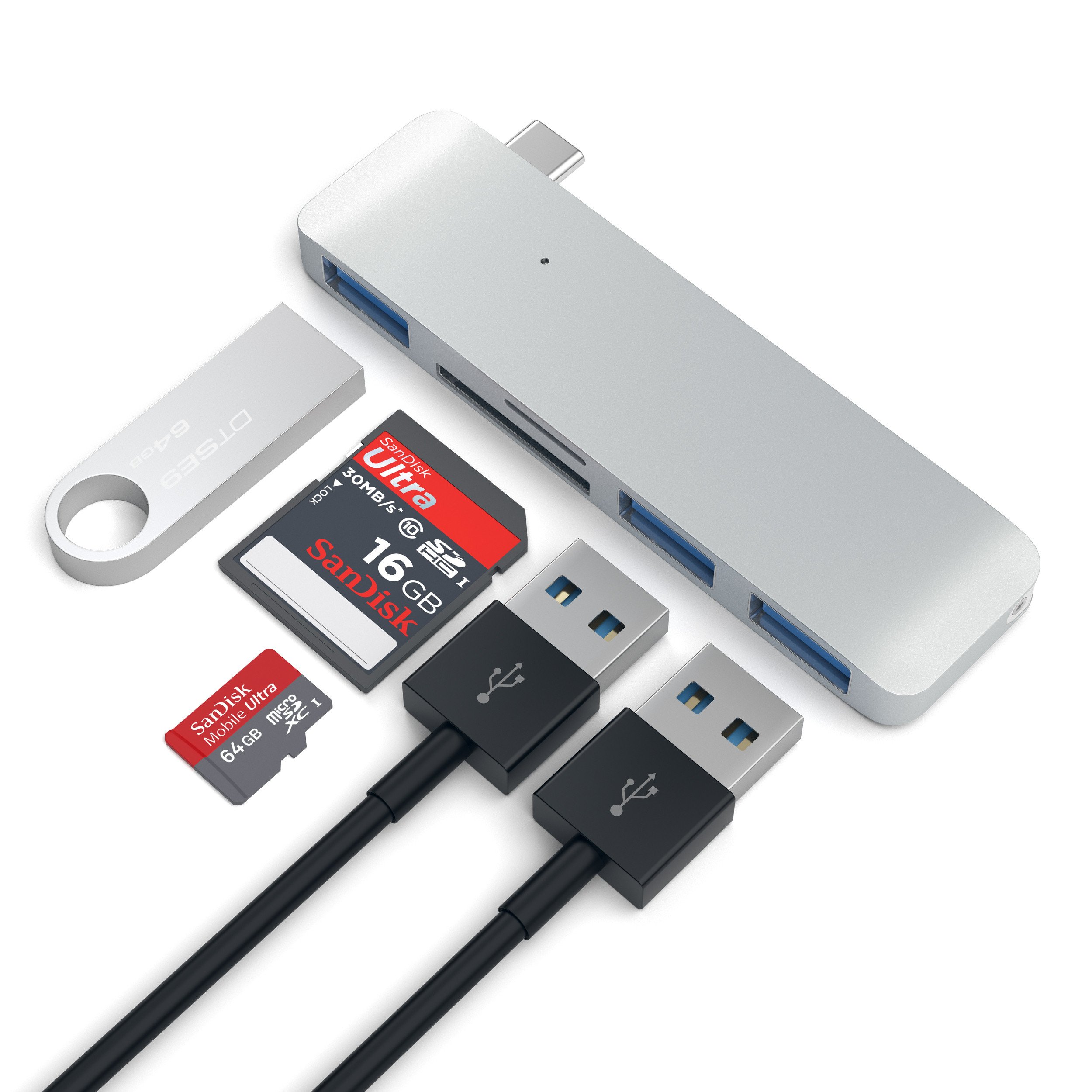 Satechi Type-C USB 3.0 3-in-1 Combo Hub Silver (ST-TCUHS)