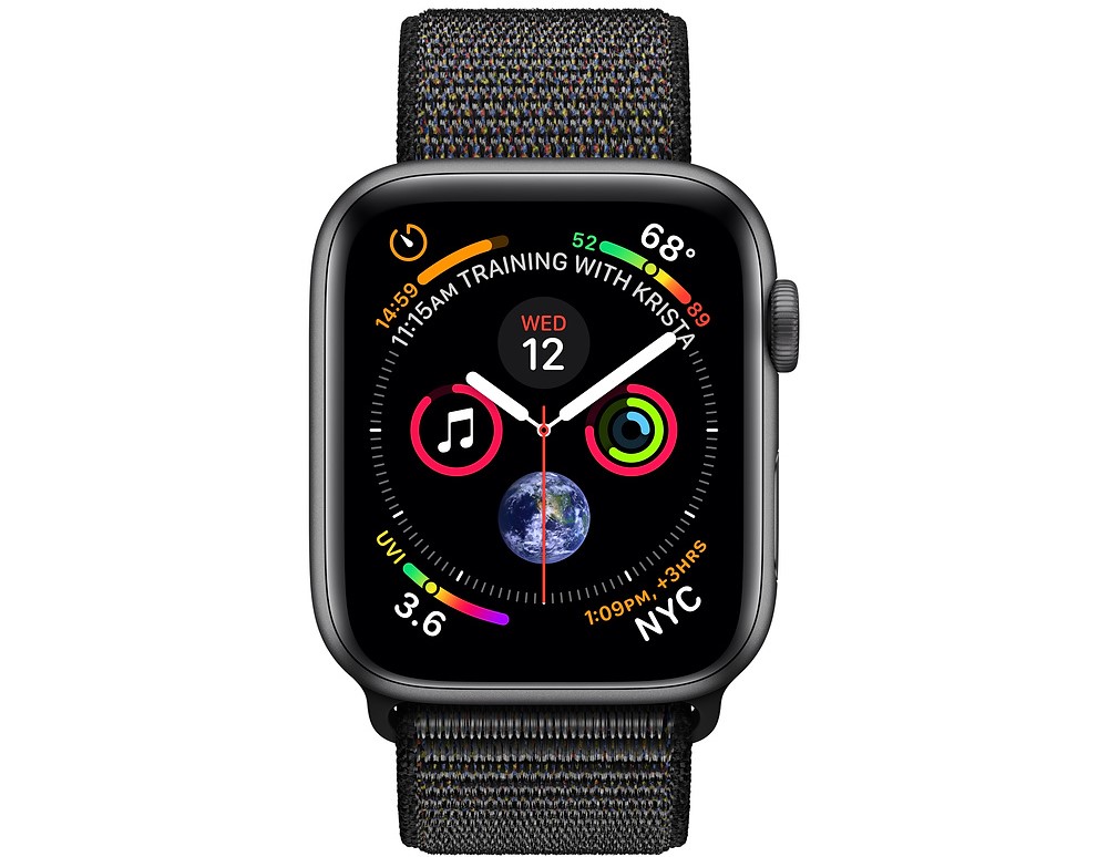 Apple Watch Series 4 (GPS+Cellular) 44mm Space Gray Aluminum w. Black Sport Loop (MTUX2)