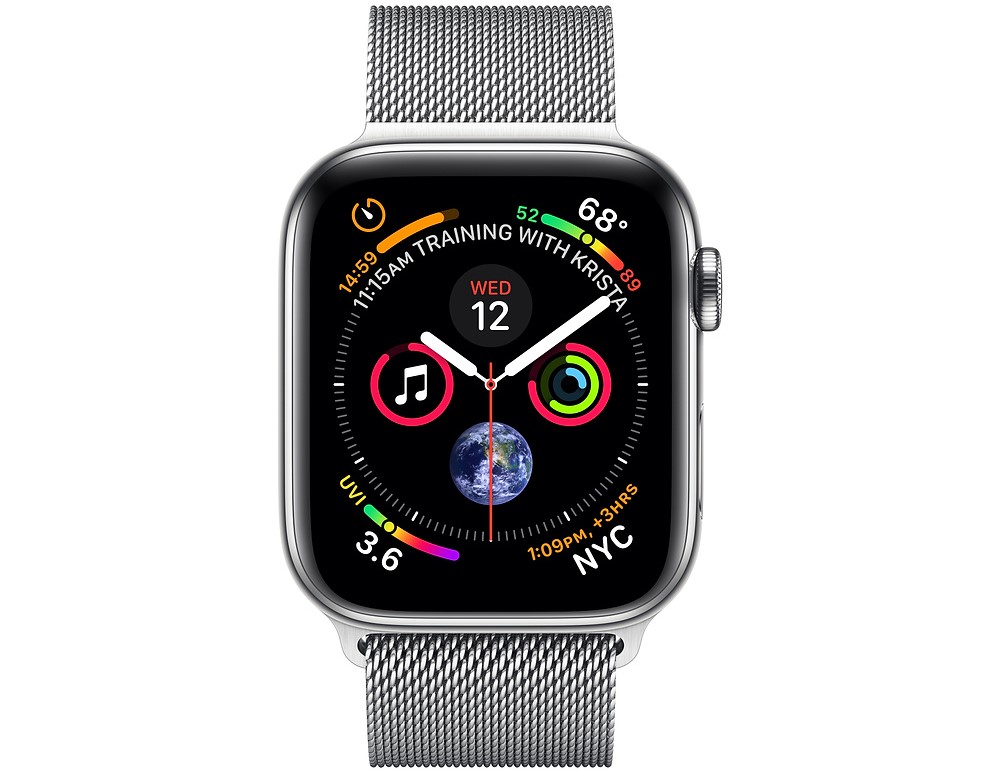 Apple Watch Series 4 (GPS+Cellular) 44mm Stainless Steel Case With Milanese Loop (MTV42)
