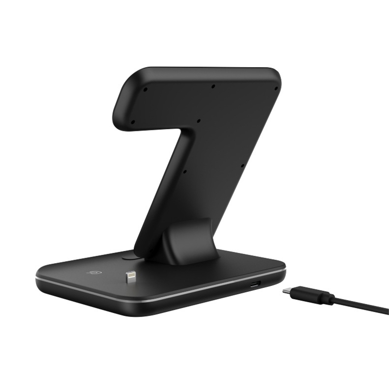Док-станция STR Wireless Charger 3in1 Stand for iPhone/Watch/AirPods - Black