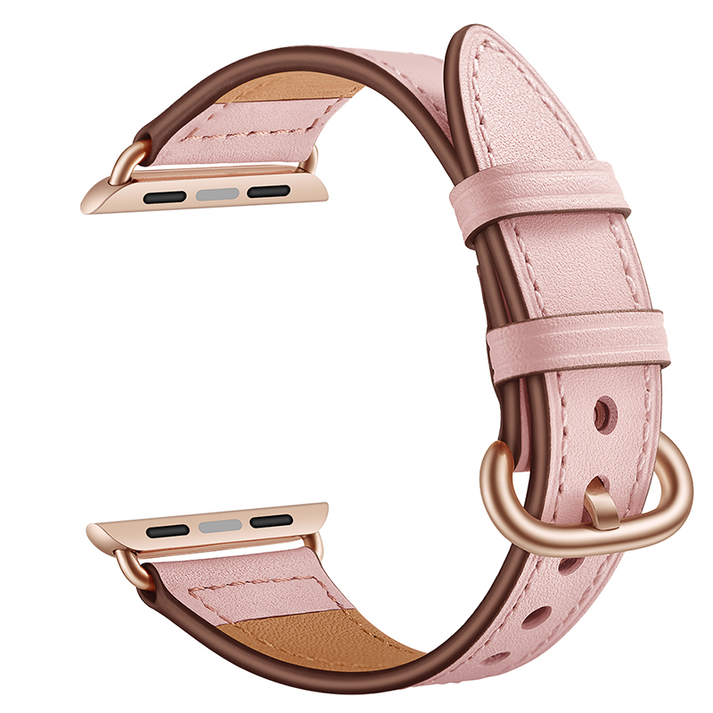 Ремешок STR TheSlim Waist Design Genuine Leather for Apple Watch 42/44 mm - Rose