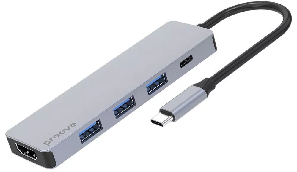 Type-C-Хаб Proove Iron Link 5 in 1 (3*USB3.0 + Tyce C + HDMI)